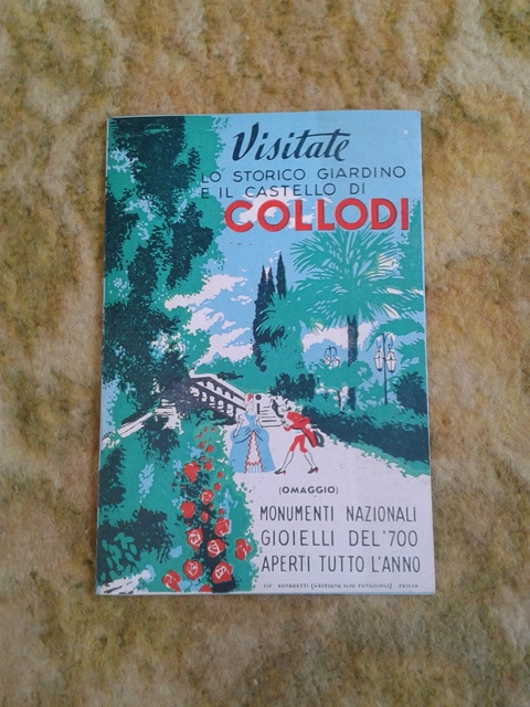 Depliant/opuscolo lo storico giardino/castello di collodi giuda turistica vintage 