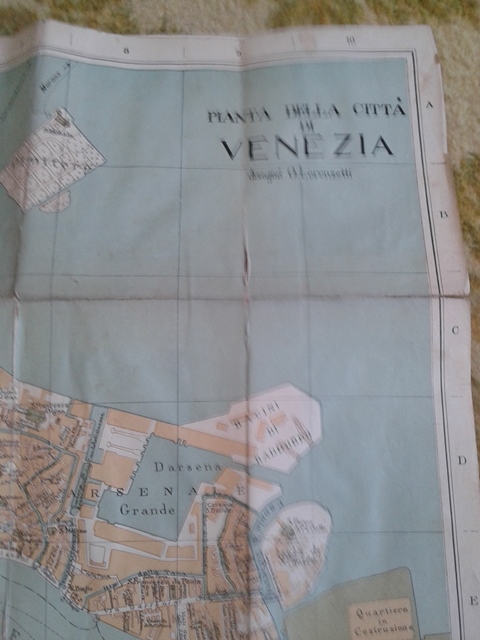 Depliant/opuscolo.venezia. pianta della città di venezia. mappa vintage 