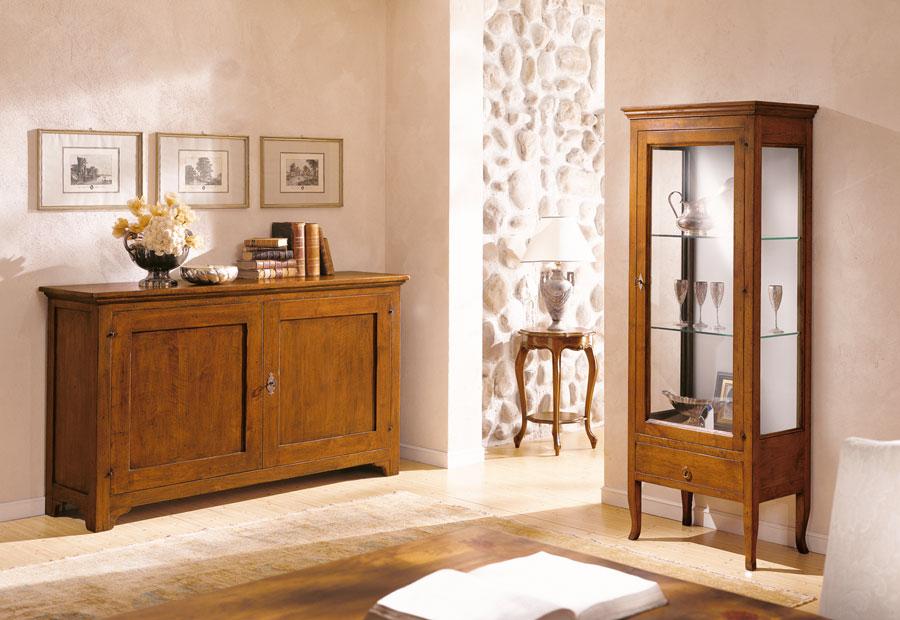 CR 134 credenza cm 180L 50P 105H - VT 134 vetrina cm 72L 43P 185H -TN 134 tavolino cm 45L 45P 68H  