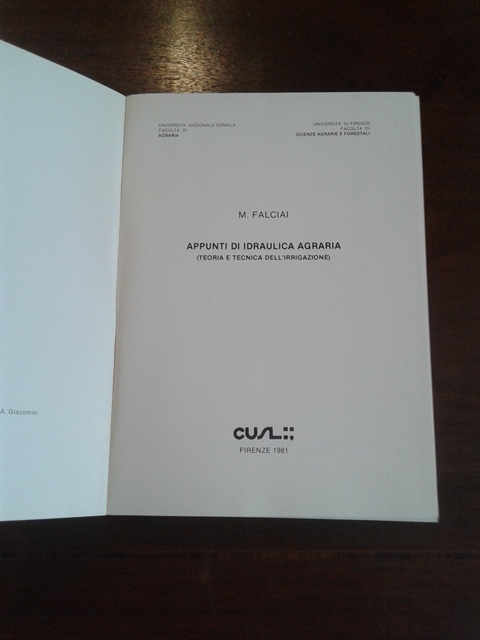 Appunti di idraulica agraria - M. Falciai