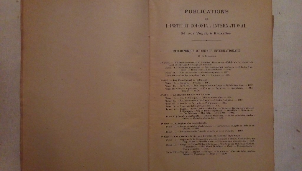 Bibliothèque coloniale internationale - Session de La Haye de 1927 Rapports preliminaires Institut colonial international, 1926