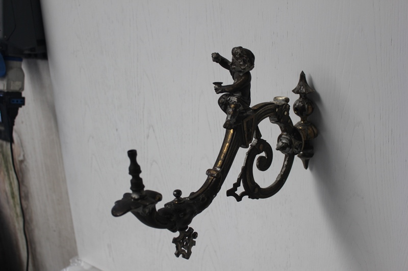 candelabro a muro in metallo 38x4x23h