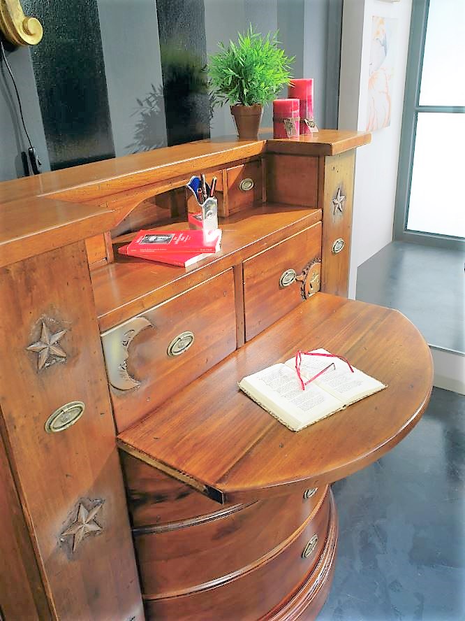 Solid wood dresser with drawers blu notte