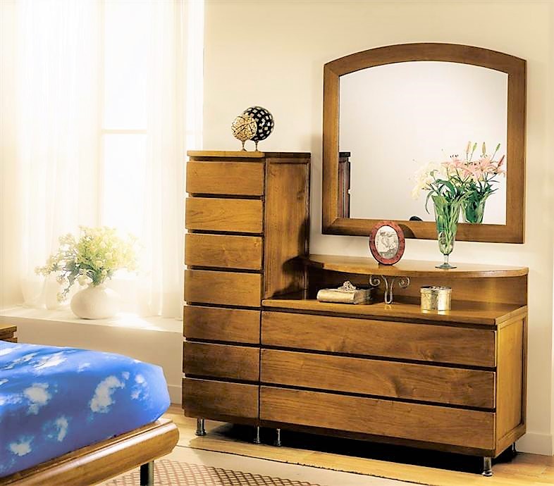 Solid wood dresser with drawers and small week
