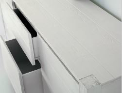 Credenza abete bianco spazzolato 635 - Tavolo allungabile 632 - Sedia 726