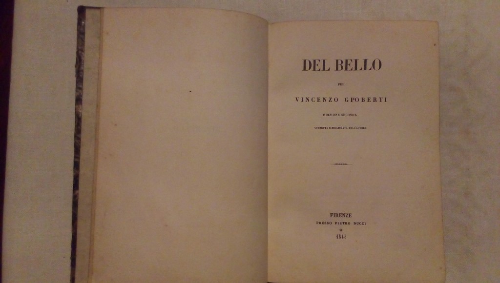 Del bello per Vincenzo Gioberti