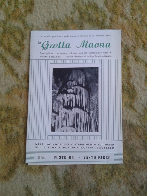 Depliant/opuscolo. la grotta maona. guida turistica vintage