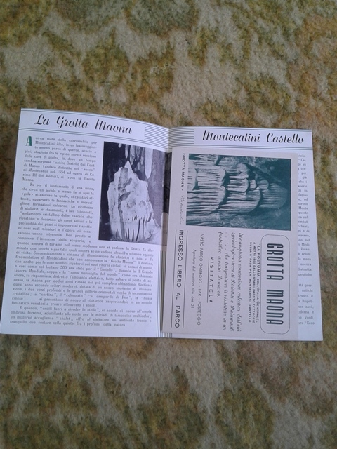 Depliant/opuscolo. la grotta maona. guida turistica vintage