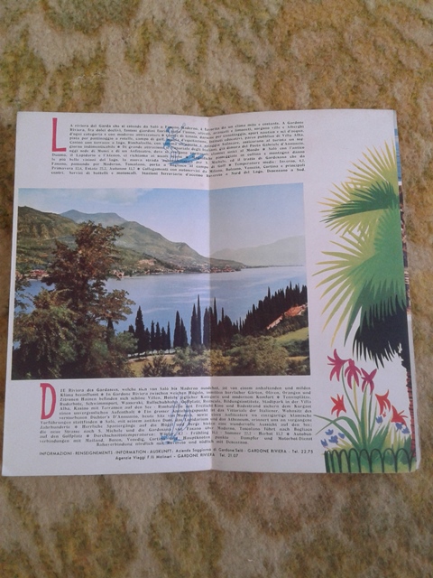 Depliant/opuscolo gardone riviera.lago di garda. guida turistica vintage