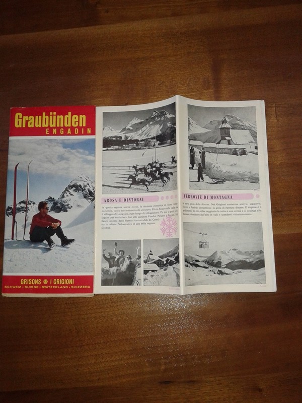 Depliant/opuscolo GRAUBUNDEN guida turistica vintage
