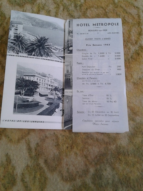 Depliant/opuscolo le mètrople.  vintage 