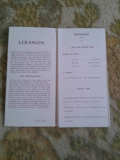 Depliant/opuscolo Lebanon. guida turistica vintage 