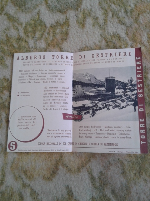 Depliant/opuscolo SESTRIERE. guida turistica vintage