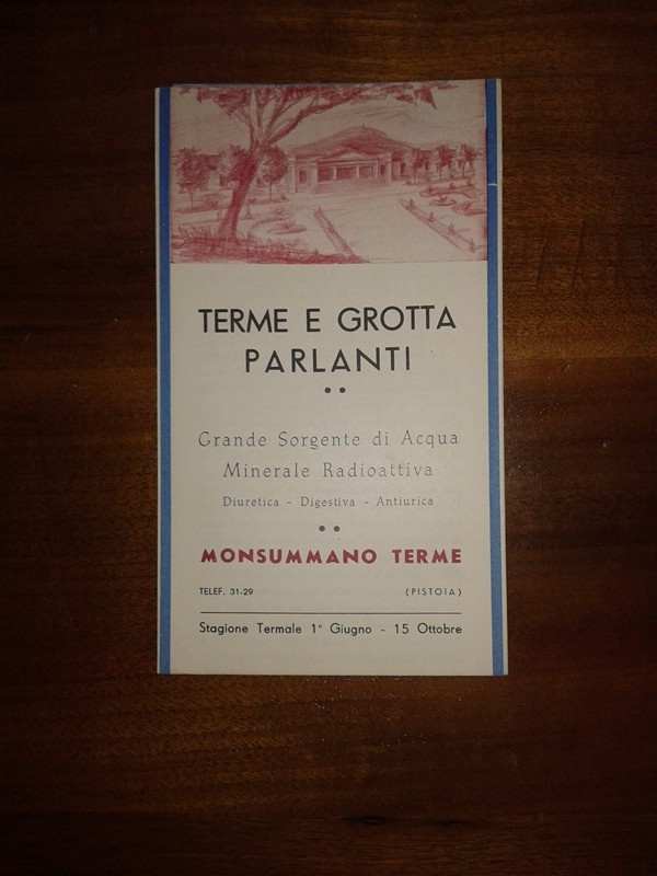 Depliant/opuscolo TERME E GROTTA PARLANTI Monsummano Terme Pistoia vintage