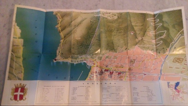 Depliant/opuscolo.como, pianta turistica. guida turistica vintage