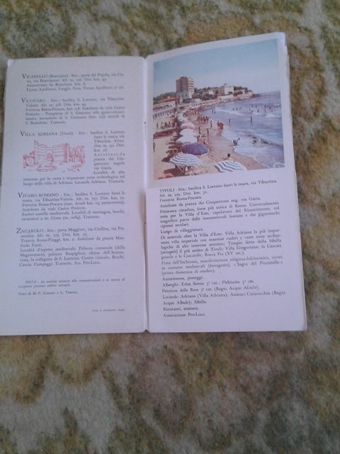 Depliant/opuscolo.la provincia romana. vintage guida turistica