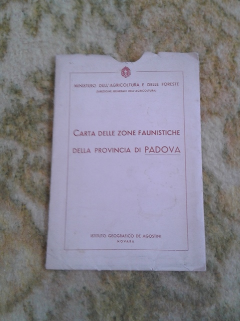 Depliant/opuscolo.zone faunistiche provincia di padova. mappa vintage 