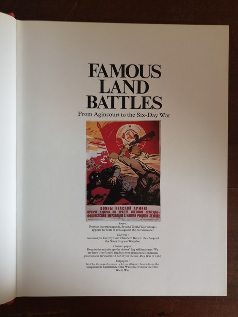 Famous Land Battles, from Agincourt to the Six-Day War (Hardcover) by Richard Humble (Author)