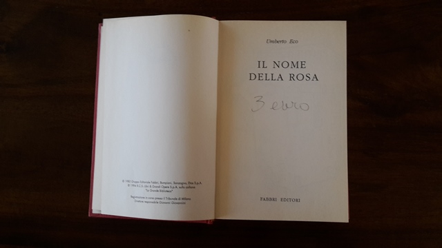 Il nome della rosa - Umberto eco Fabbri editore