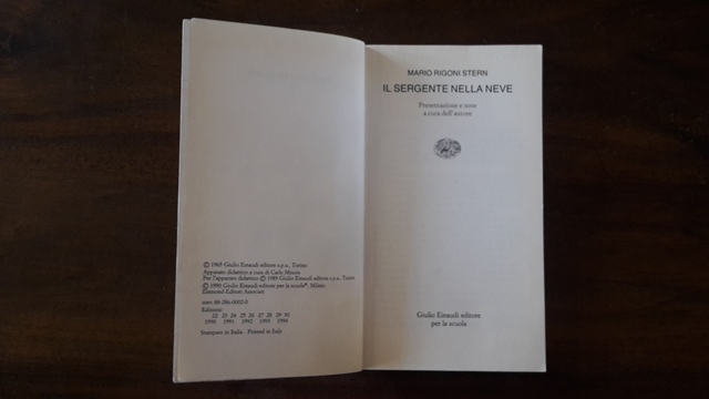 Il sergente nella neve - Mario rigoni stern Einaudi editore