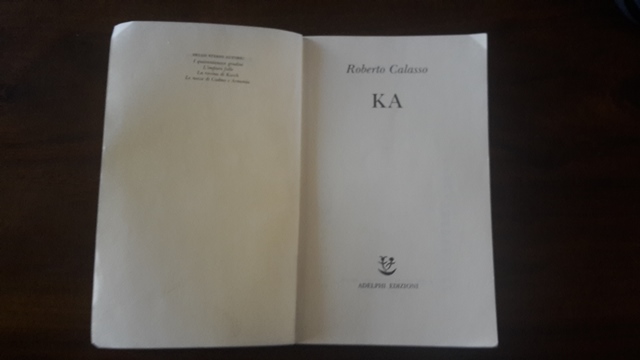 ka - Roberto Calasso Biblioteca adelphi 325