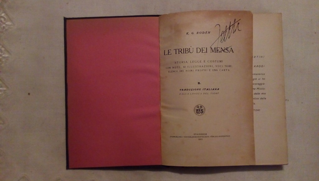 Le tribù dei mensa storia leggi e costumi- K. G. Roden Stockholm, Evangeliska Fosterland Stiftelsens 1913