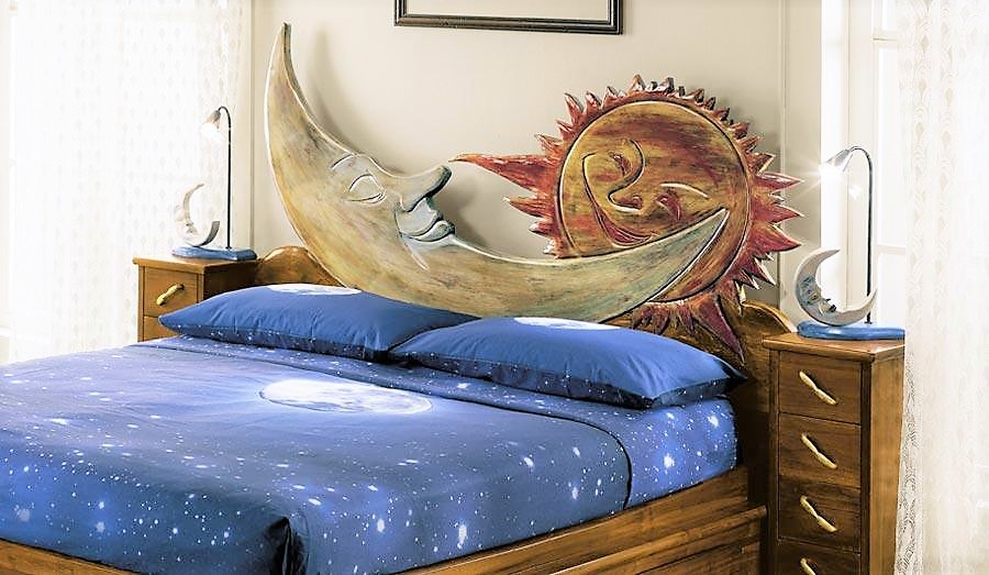 Letto sole e luna con comodini