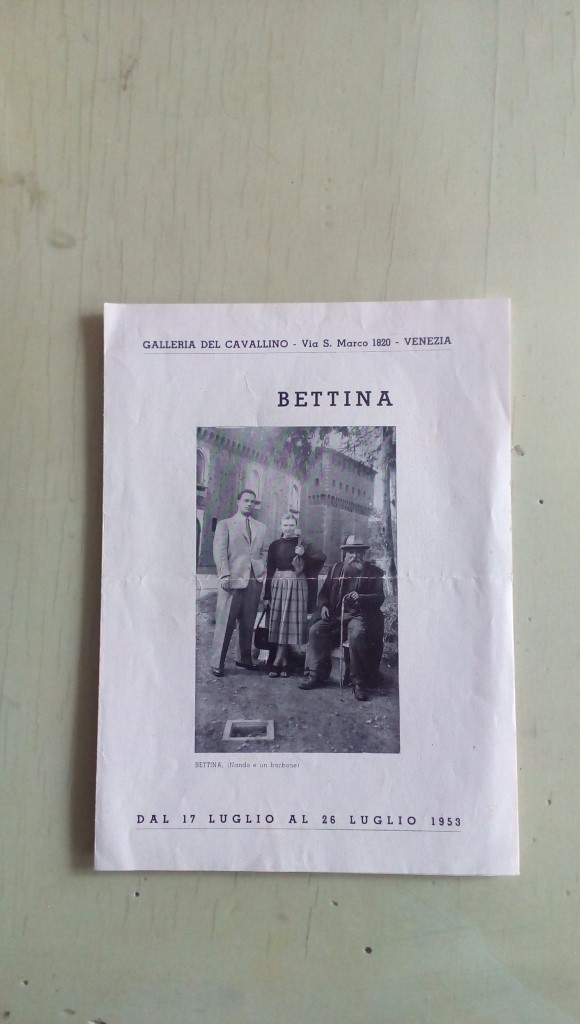 Libretto/ Opuscolo  BETTINA galleria del cavallino VENEZIA 1953