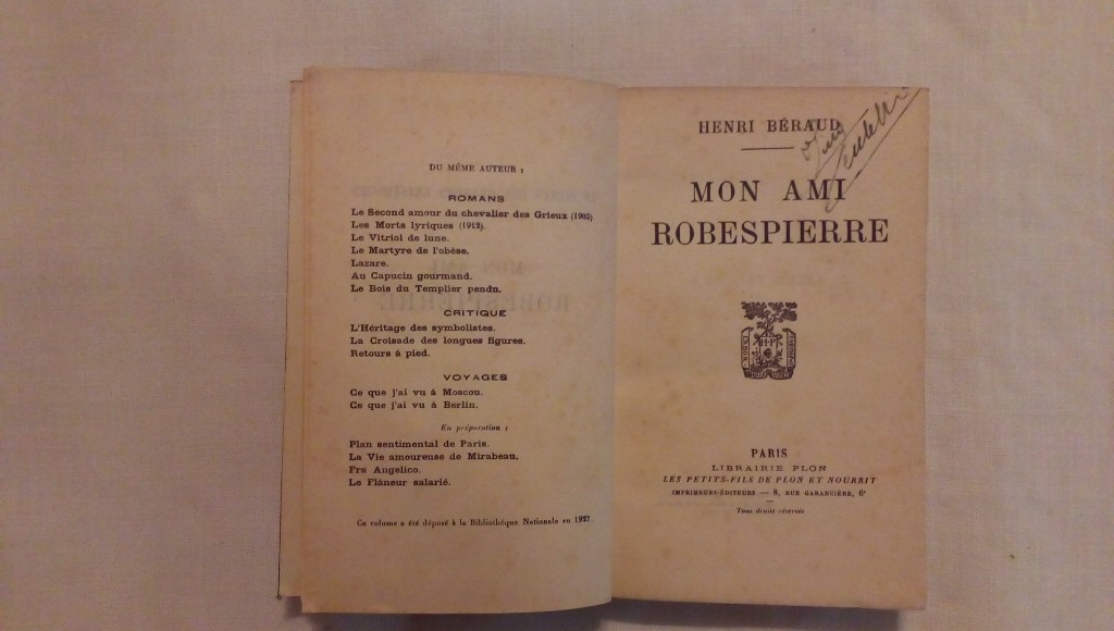 Mon ami robespierre - Henri Beraud 1927
