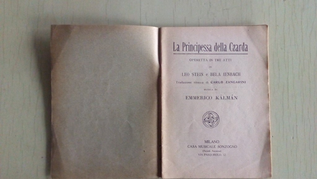 Opera/ LA PRINCIPESSA DELLA CZARDA 