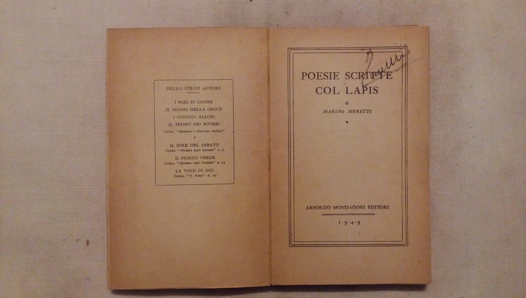 Poesie scritte col lapis - Marino Moretti - Biblioteca moderna Mondadori