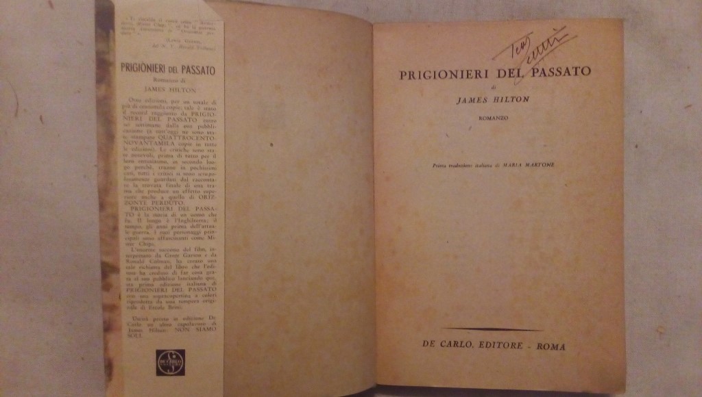 Prigionieri del passato - James Hilton De Carlo editore Roma