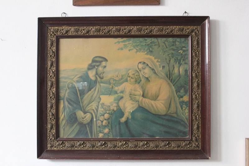 Quadro con cornice originale soggetto religioso 83x69