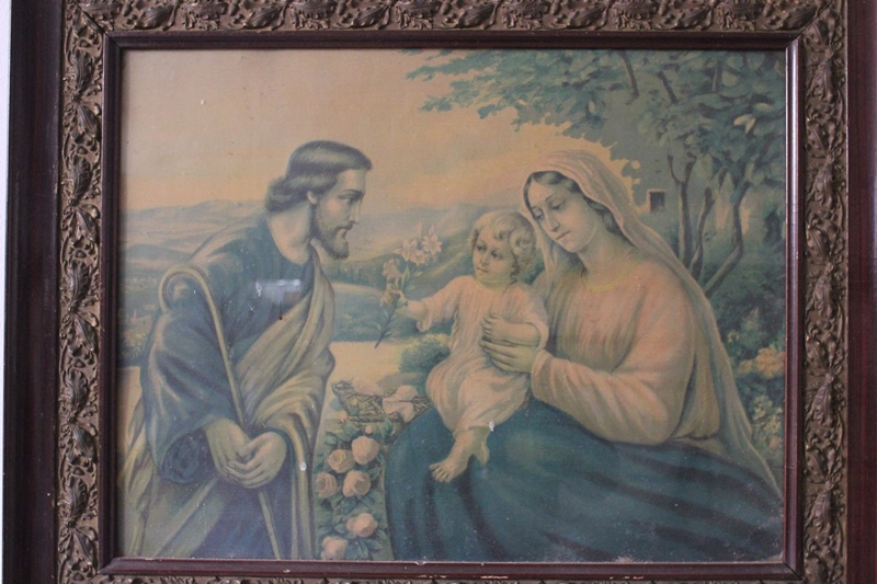 Quadro con cornice originale soggetto religioso 83x69