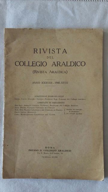 Rivista del collegio araldico. (rivista araldica) vintage 1940