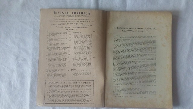 Rivista del collegio araldico. (rivista araldica) vintage agosto e settembre 1946