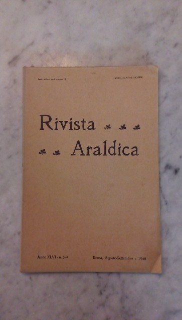 Rivista del collegio araldico. (rivista araldica) vintage agosto-settembre 1948