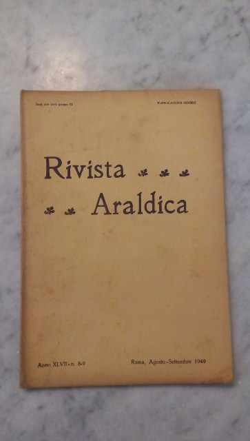 Rivista del collegio araldico. (rivista araldica) vintage agosto-settembre 1949