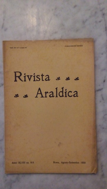 Rivista del collegio araldico. (rivista araldica) vintage agosto-settembre 1950
