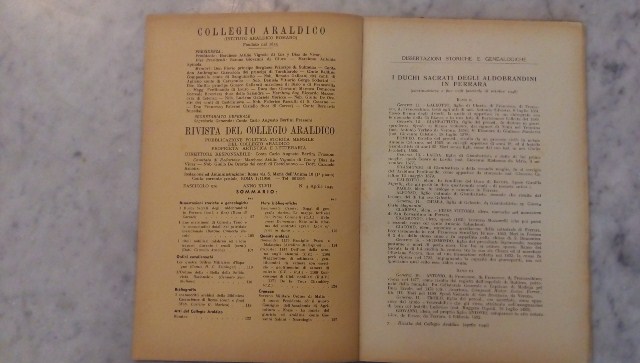 Rivista del collegio araldico. (rivista araldica) vintage aprile 1949
