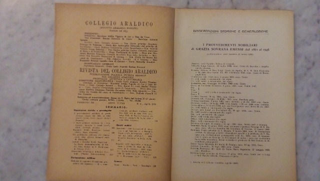 Rivista del collegio araldico. (rivista araldica) vintage aprile 1950