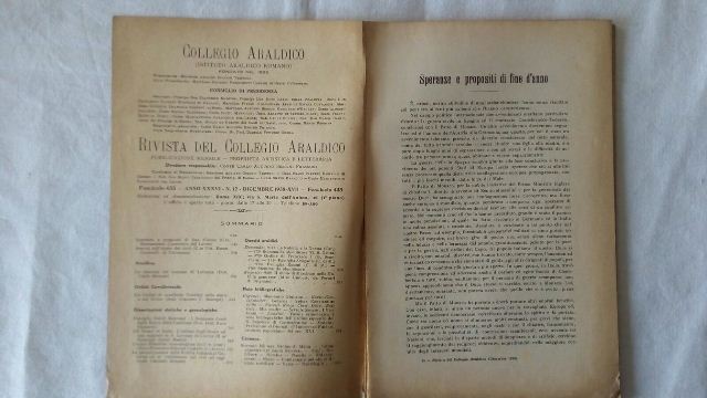 Rivista del collegio araldico. (rivista araldica) vintage dicembre 1938