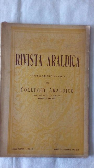 Rivista del collegio araldico. (rivista araldica) vintage dicembre 1941