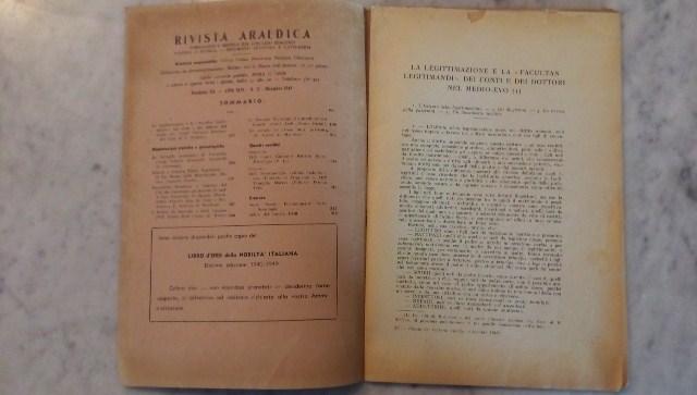 Rivista del collegio araldico. (rivista araldica) vintage dicembre 1948