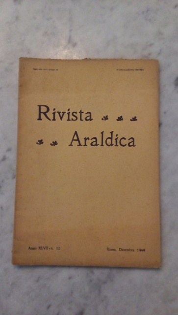 Rivista del collegio araldico. (rivista araldica) vintage dicembre 1949