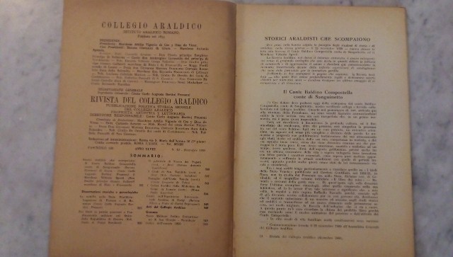 Rivista del collegio araldico. (rivista araldica) vintage dicembre 1950 
