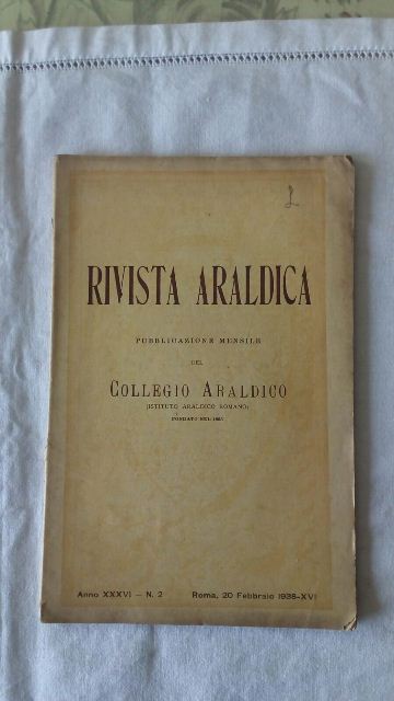 Rivista del collegio araldico. (rivista araldica) vintage febbraio 1938
