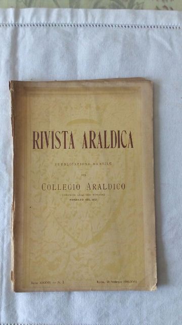 Rivista del collegio araldico. (rivista araldica) vintage febbraio 1940