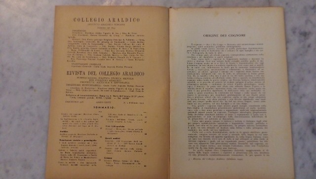 Rivista del collegio araldico. (rivista araldica) vintage febbraio 1949