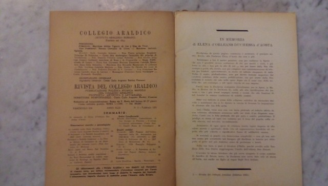Rivista del collegio araldico. (rivista araldica) vintage febbraio 1951